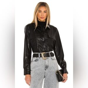 Amanda Uprichard X REVOLVE Fritzi Leather Top Size Small